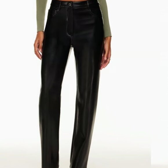 Aritzia Wilfred The Melina High-waisted Vegan Leather Pants in Black Size 6 NWT - Picture 4 of 13